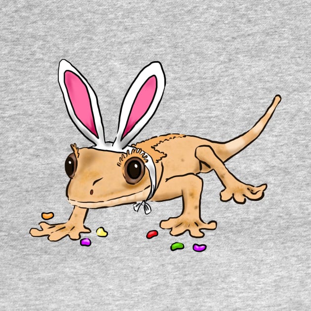 Funny Gecko Bunny, Easter Crested Gecko by sockdogs